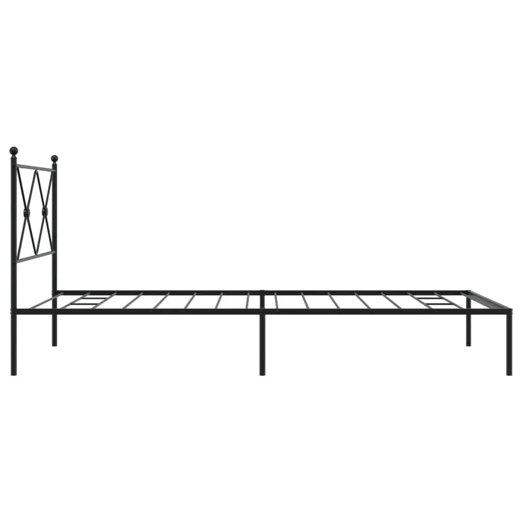 Metal Bed Frame King Single 107x203cm Black Steel Slats