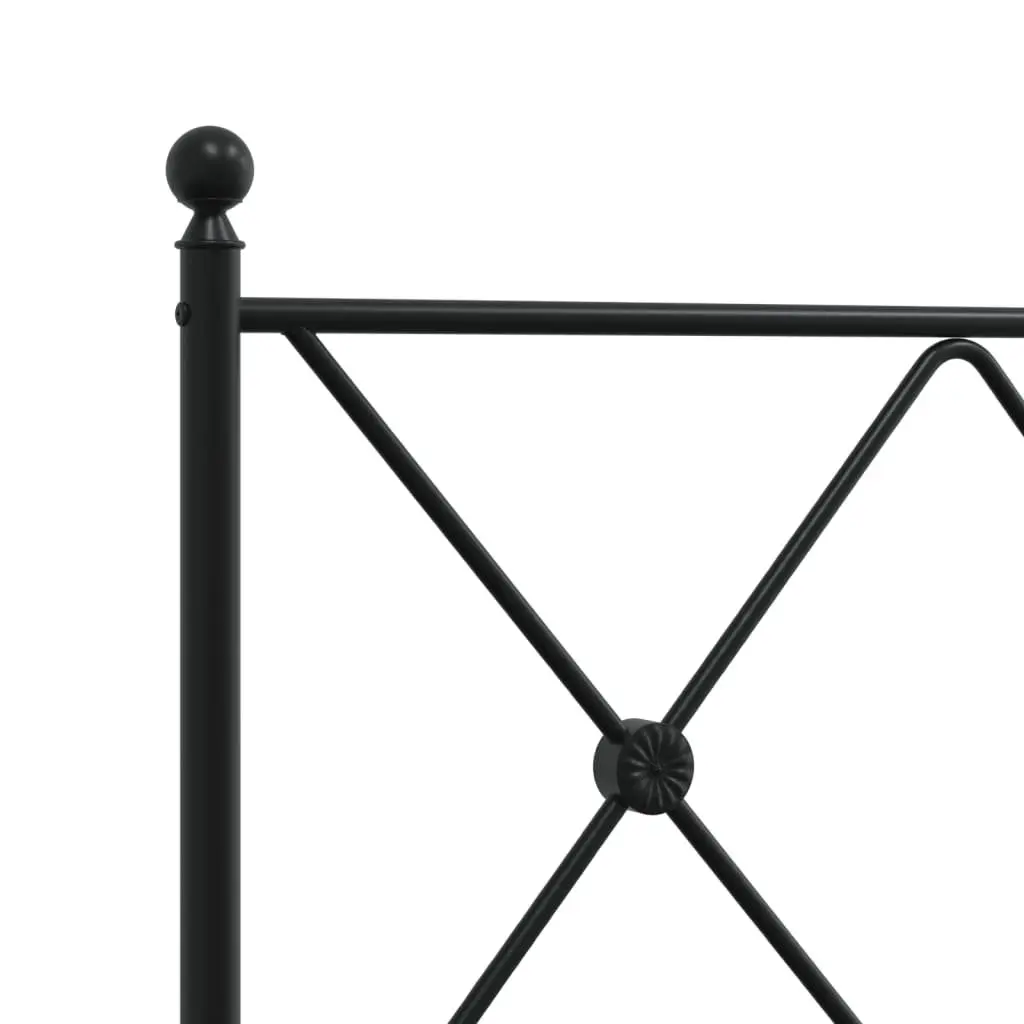 Metal Bed Frame King Single 107x203cm Black Steel Slats