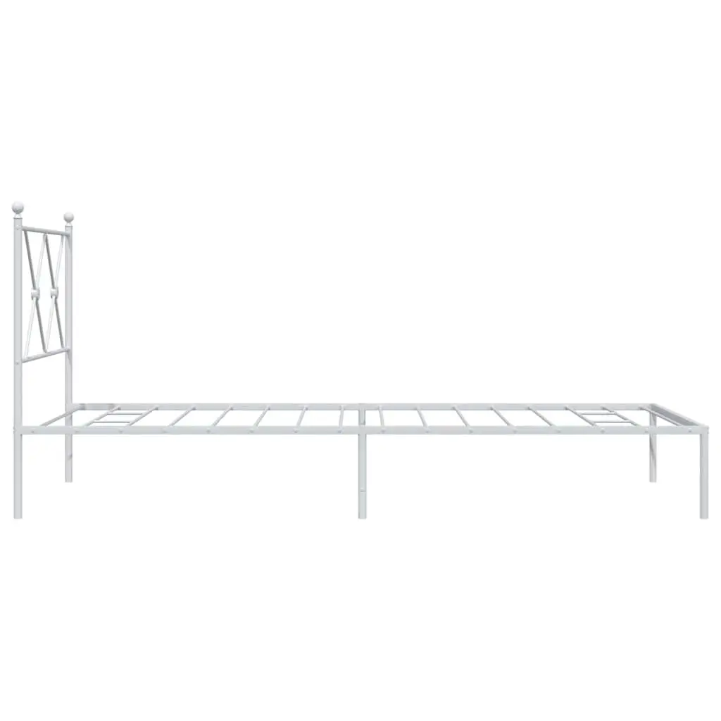 Metal Bed Frame 90x190 cm with Headboard and Storage