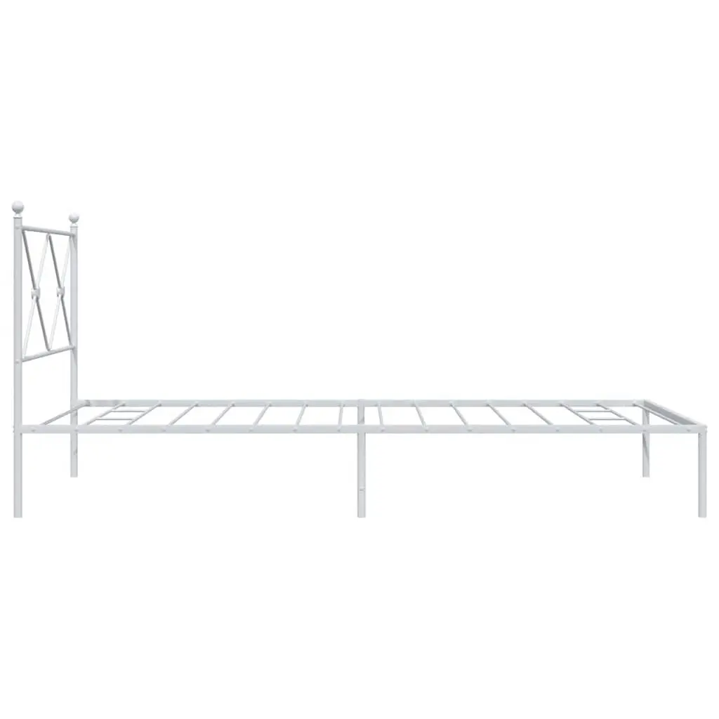 Metal Bed Frame King Single 107x203 cm Headboard White Bedroom Furniture
