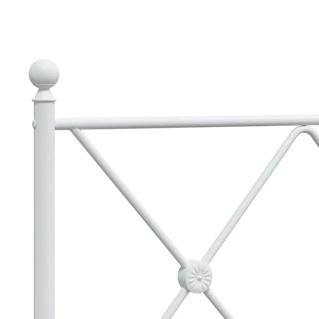Metal Bed Frame King Single 107x203 cm Headboard White Bedroom Furniture