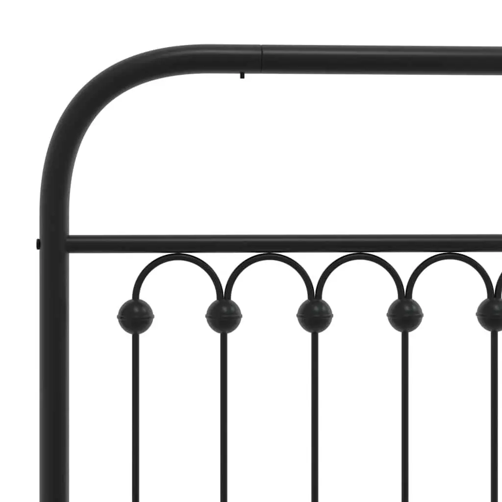 Metal Bed Frame King Single 107x203 cm Headboard Storage Black