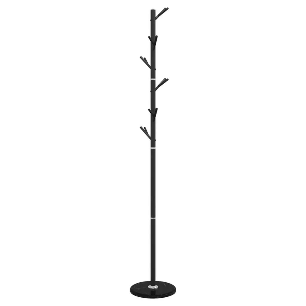 Coat Stand Black 175 cm Iron Frame 12 Hooks Hallway Bedroom Storage Organizer
