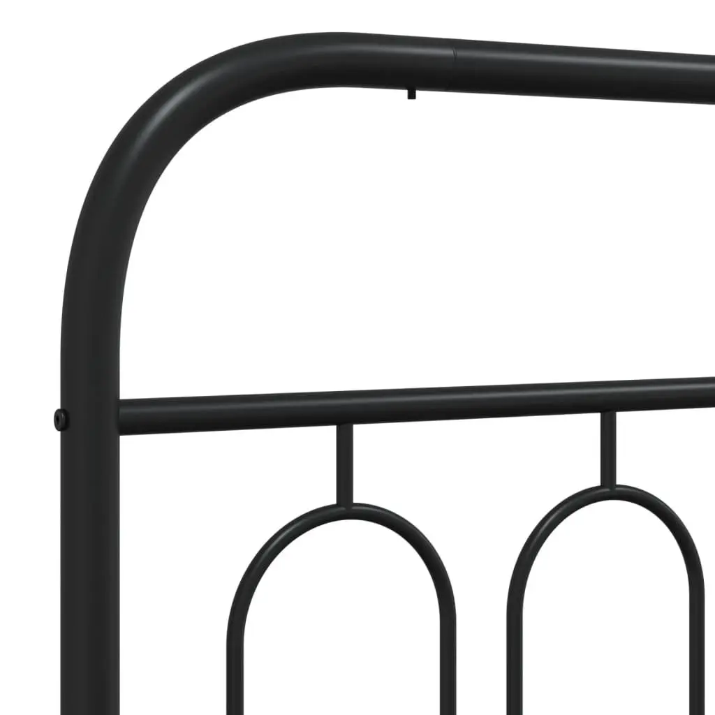 King Single Metal Bed Frame 107x203cm Black Steel with Headboard and Under-Bed Storage Space