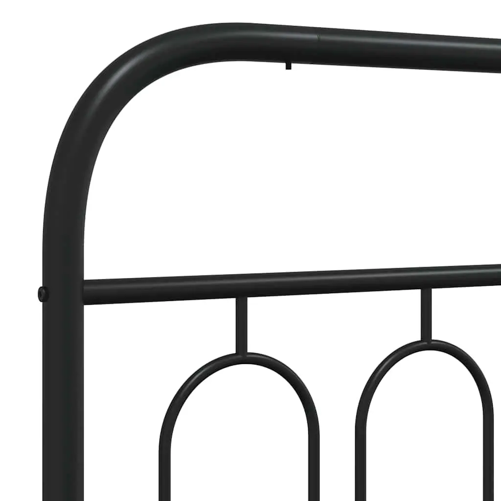 Metal Bed Frame Bedroom Furniture 150x200 cm Black Steel