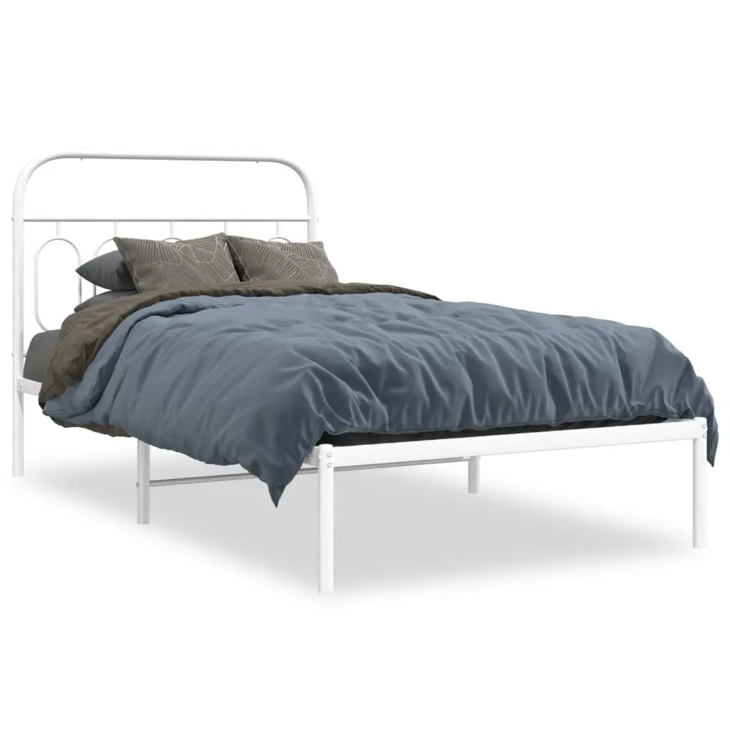 Metal Bed Frame with Integrated Headboard