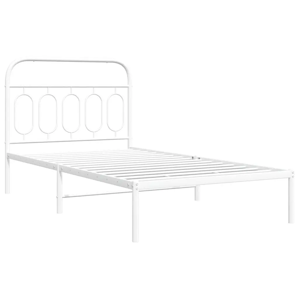 Metal Bed Frame with Integrated Headboard