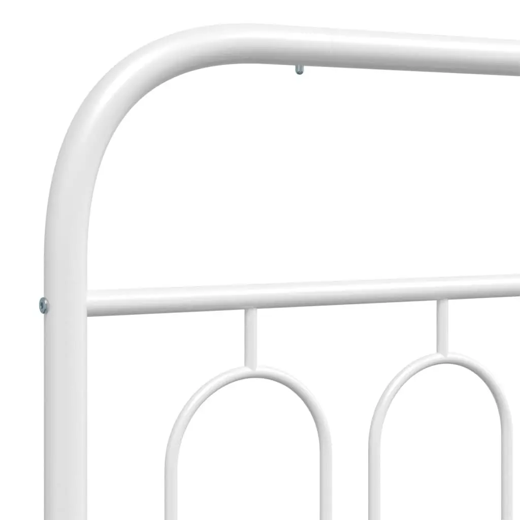 White Metal Bed Frame with Headboard