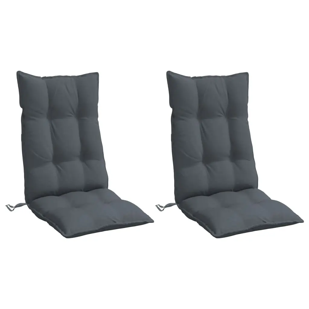 Highback Chair Cushions Outdoor Garden Patio 2 pcs Anthracite Oxford Fabric