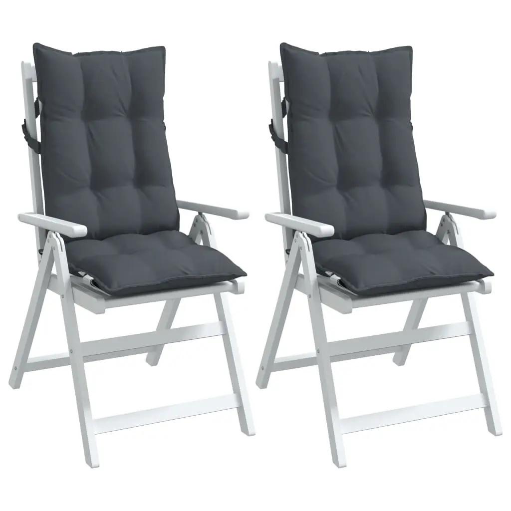 Highback Chair Cushions Outdoor Garden Patio 2 pcs Anthracite Oxford Fabric