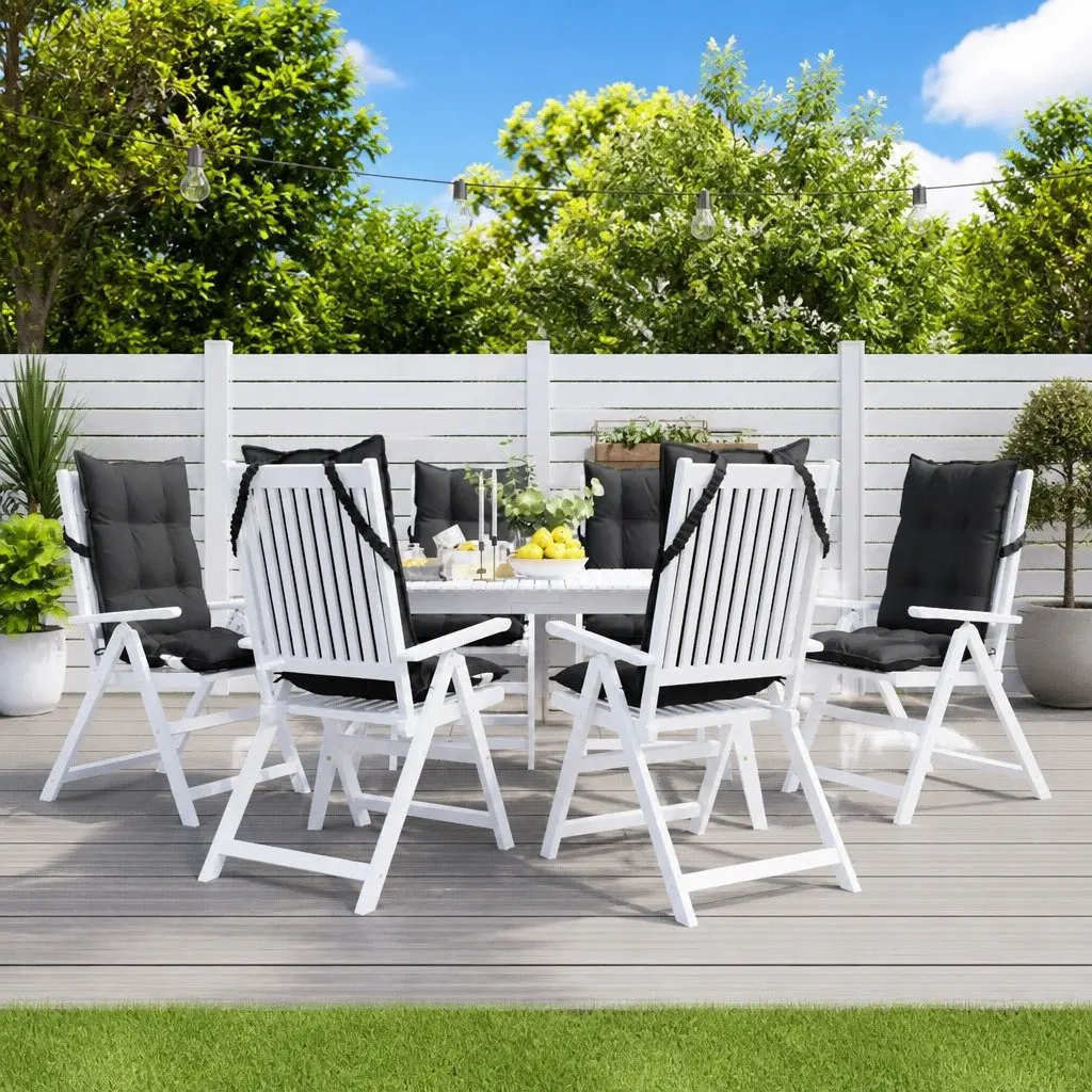 Highback Chair Cushions Outdoor Indoor 6 Piece Anthracite Oxford Fabric