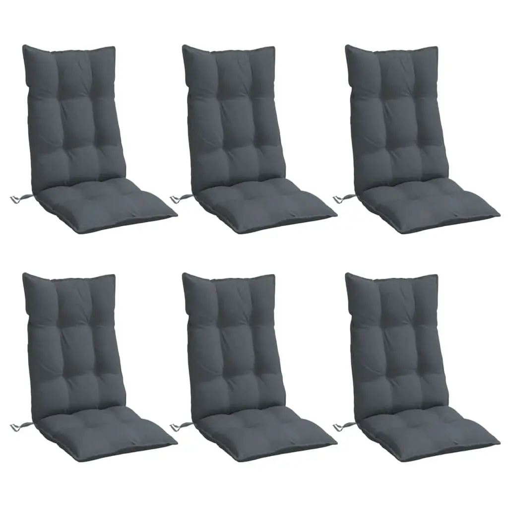 Highback Chair Cushions Outdoor Indoor 6 Piece Anthracite Oxford Fabric