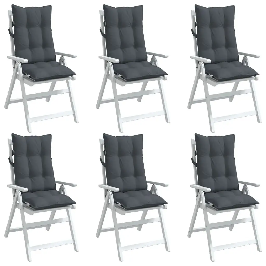 Highback Chair Cushions Outdoor Indoor 6 Piece Anthracite Oxford Fabric