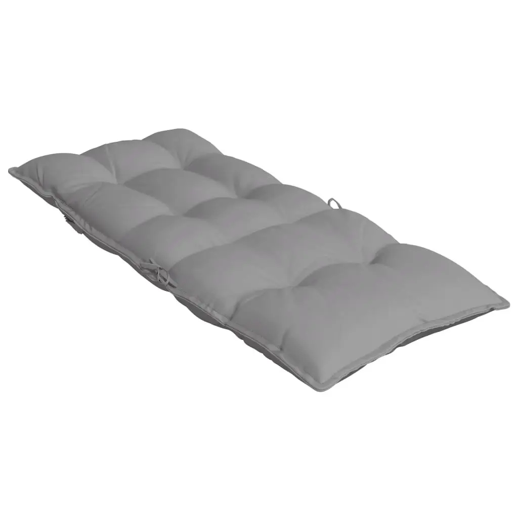 Highback Chair Cushions Grey Oxford Fabric Outdoor Garden Patio Seat Pad 2 Piece