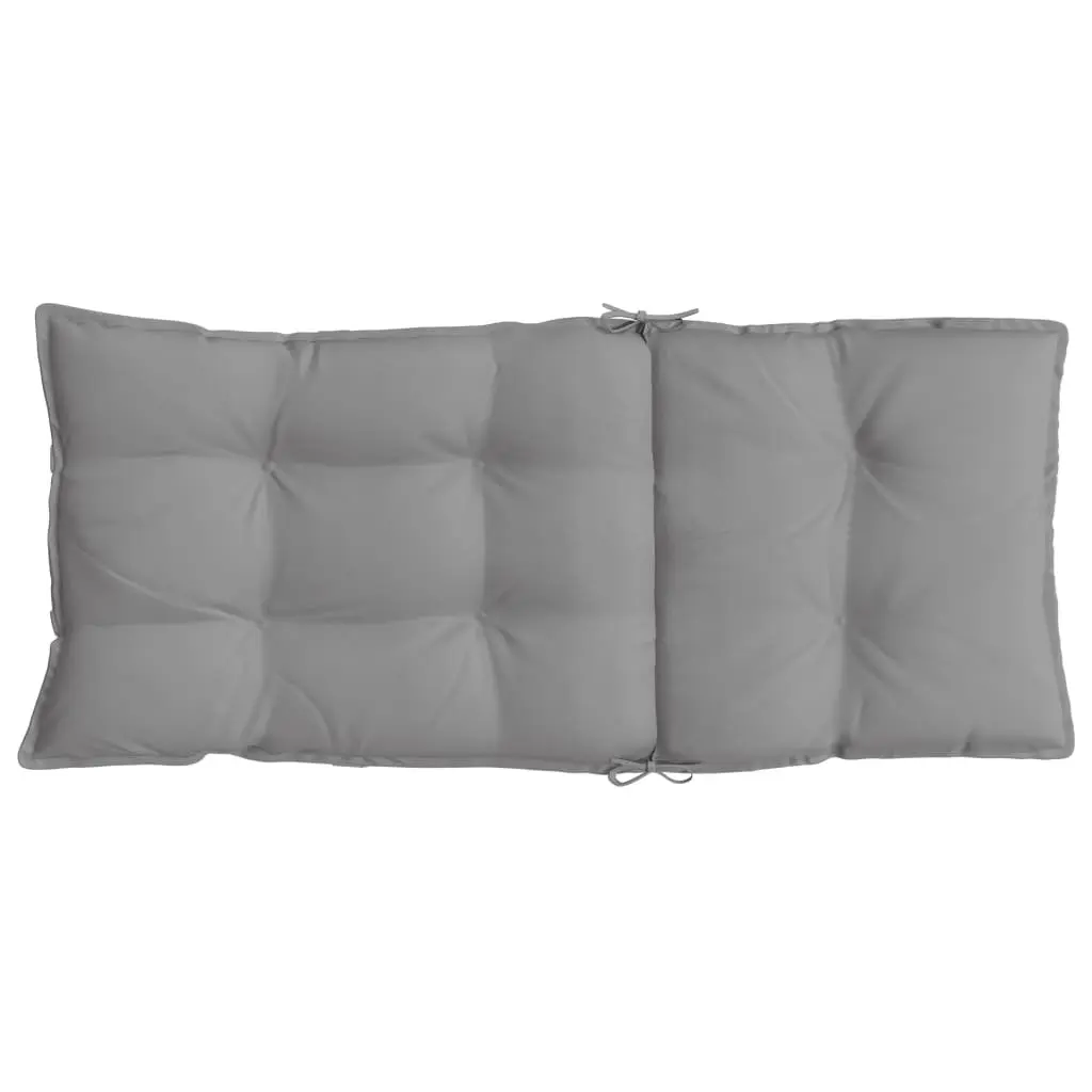 Highback Chair Cushions Grey Oxford Fabric Outdoor Garden Patio Seat Pad 2 Piece