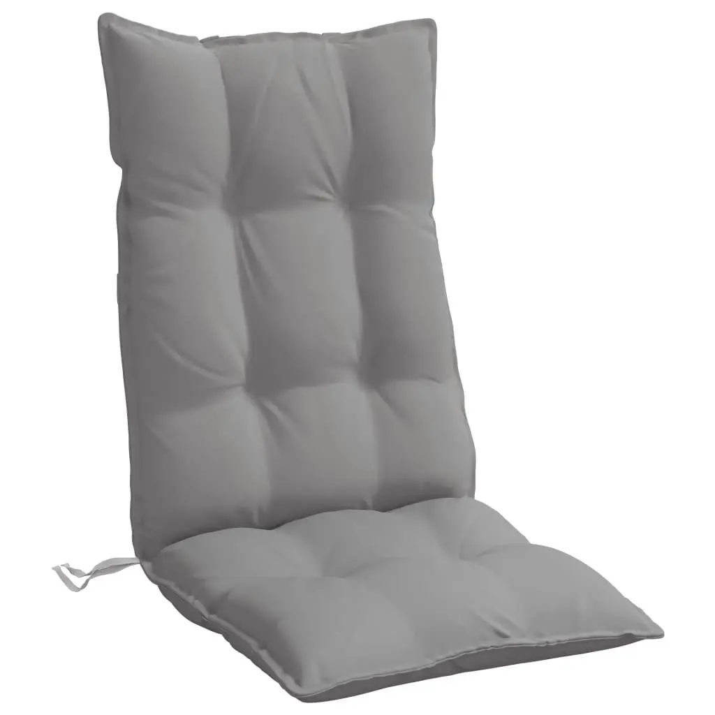 Highback Chair Cushions Outdoor Garden Patio Seat 4 Pieces Grey Oxford Fabric