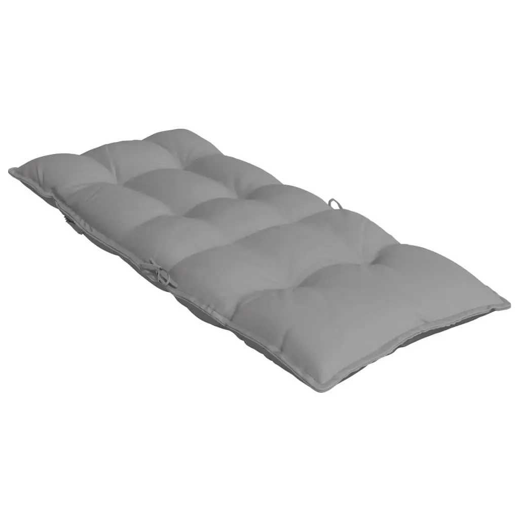 Highback Chair Cushions Outdoor Garden Patio Seat 4 Pieces Grey Oxford Fabric