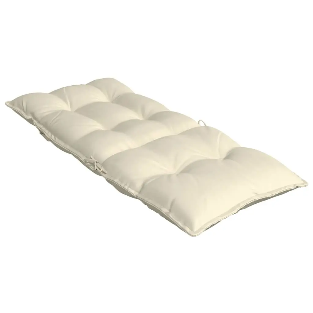 Highback Chair Cushions Cream Oxford Fabric Water-Resistant 2 Piece Garden Patio