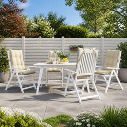 4 pcs Cream Highback Chair Cushions - Reliable Comfort