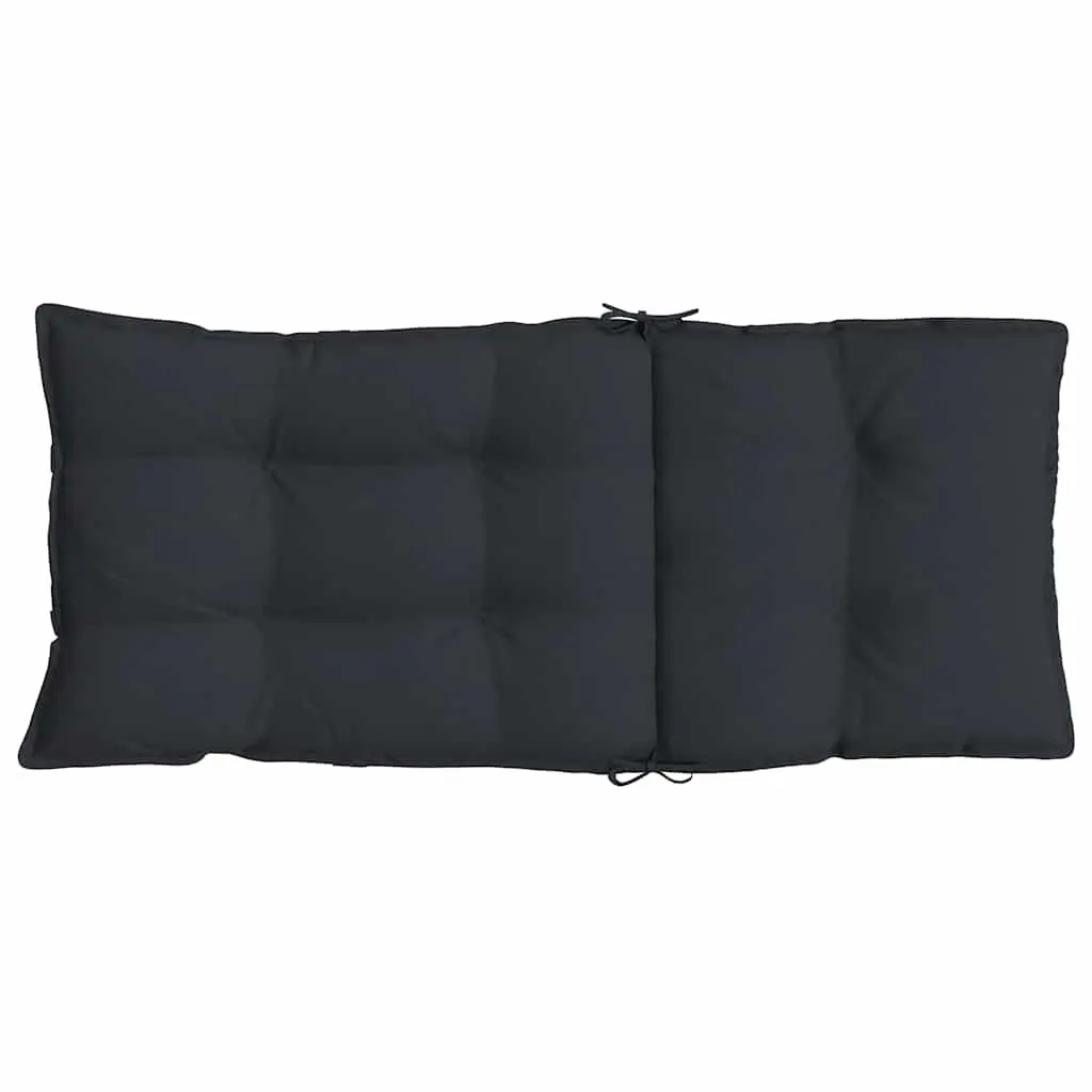 Highback Chair Cushions Outdoor Garden Patio Seat Pad 2 pcs Black Oxford Fabric
