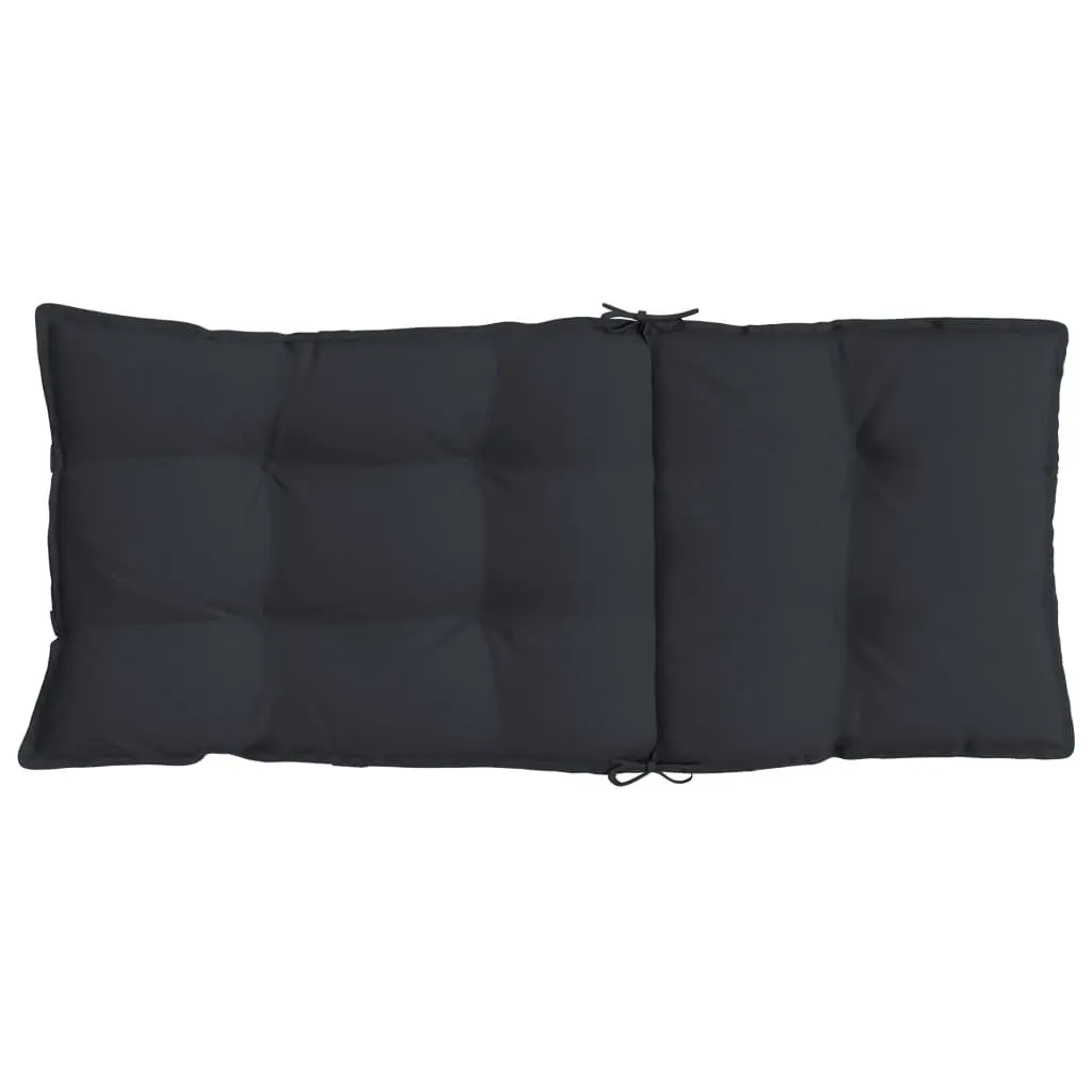Highback Chair Cushions Outdoor Garden Patio Seat Pad 4 Pack Black Oxford Fabric