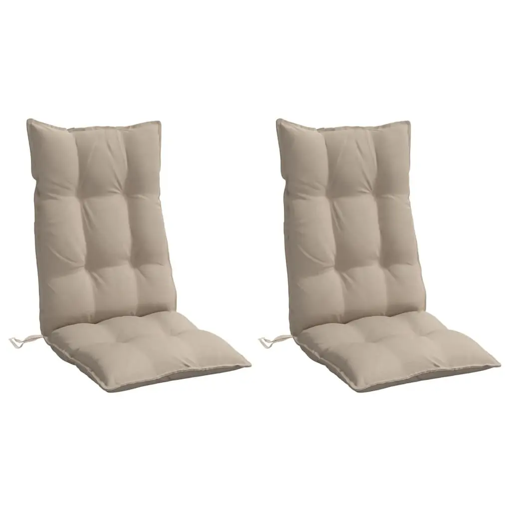 Highback Chair Cushions Outdoor Garden Patio Furniture 2 pcs Taupe Oxford Fabric
