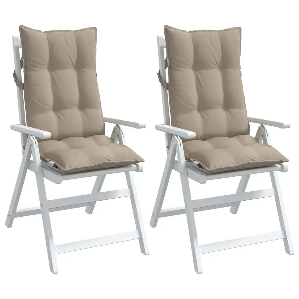 Highback Chair Cushions Outdoor Garden Patio Furniture 2 pcs Taupe Oxford Fabric
