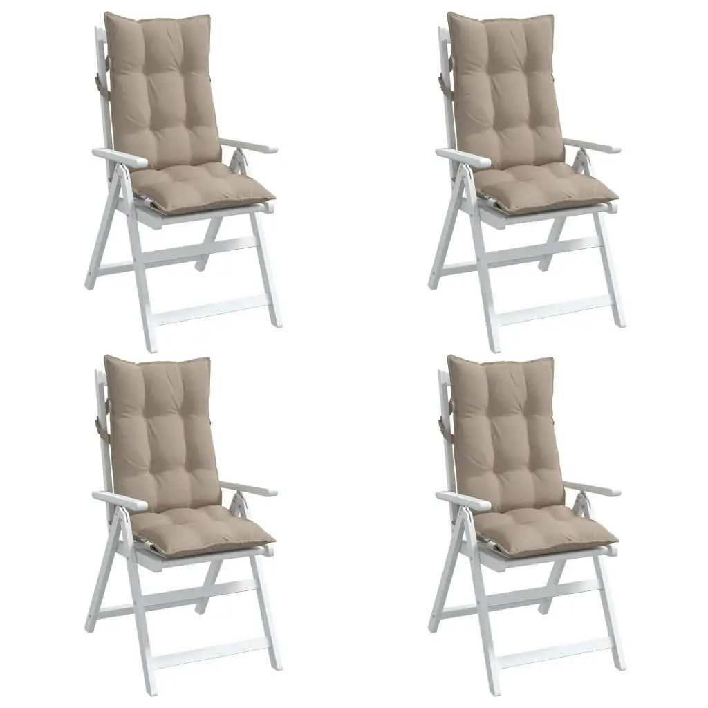 Highback Chair Cushions Outdoor Garden Patio Seat Pad 4 Piece Taupe Oxford Fabric
