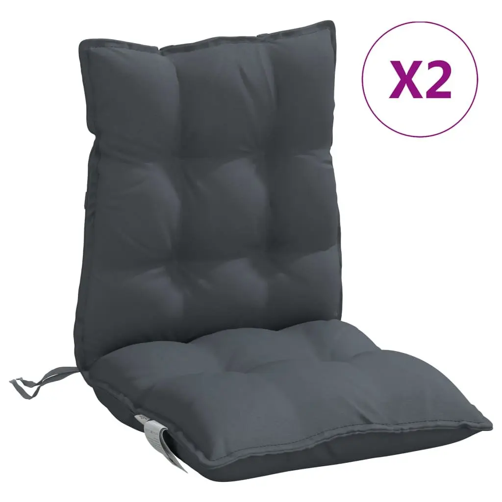 Lowback Chair Cushions 2 pcs Anthracite Oxford Fabric Outdoor Garden Patio Seat