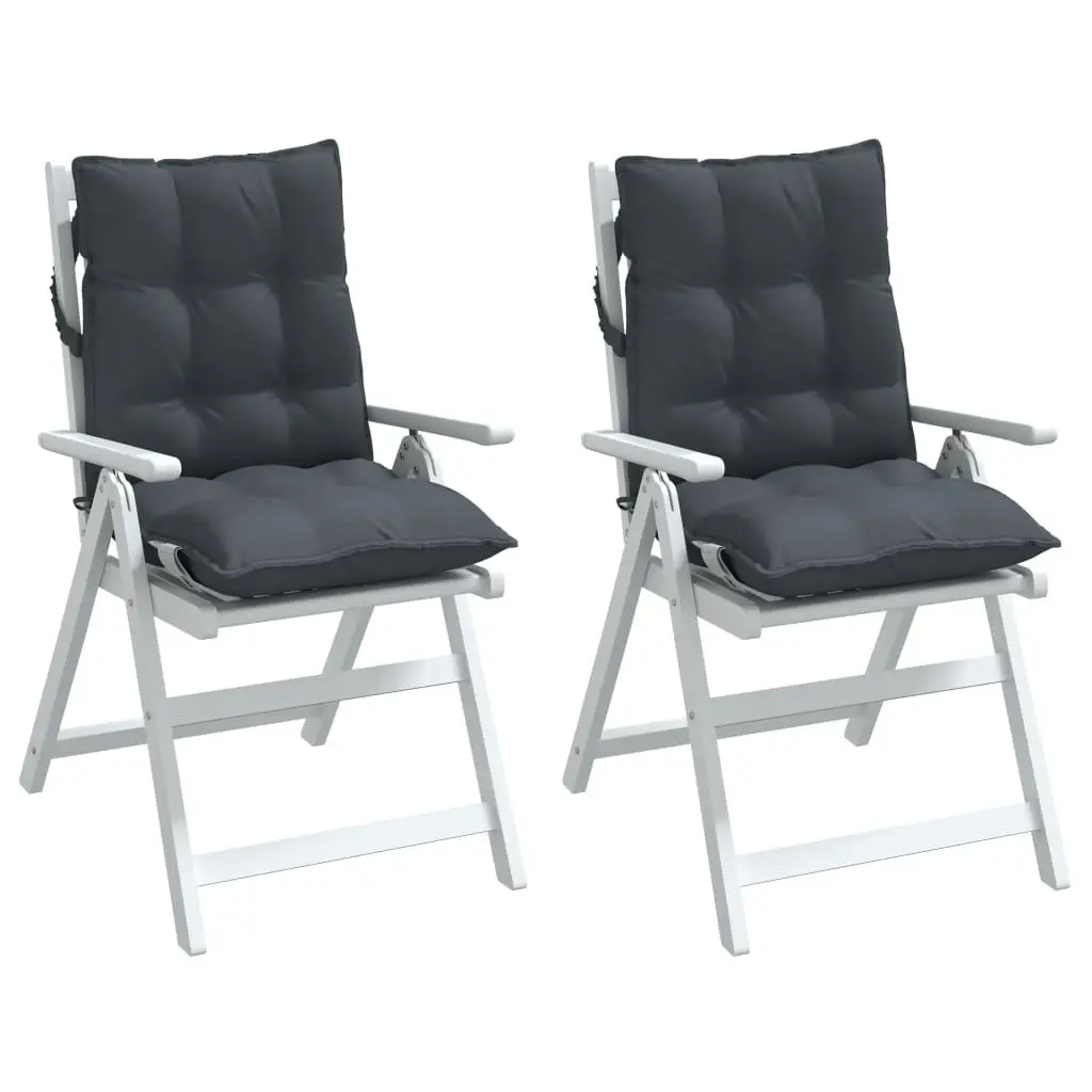 Lowback Chair Cushions 2 pcs Anthracite Oxford Fabric Outdoor Garden Patio Seat