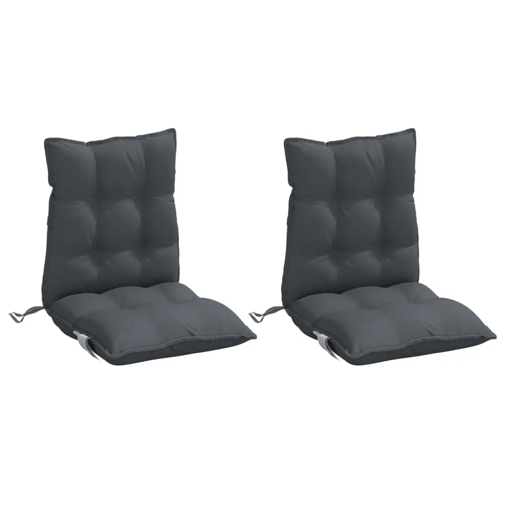 Lowback Chair Cushions 2 pcs Anthracite Oxford Fabric Outdoor Garden Patio Seat