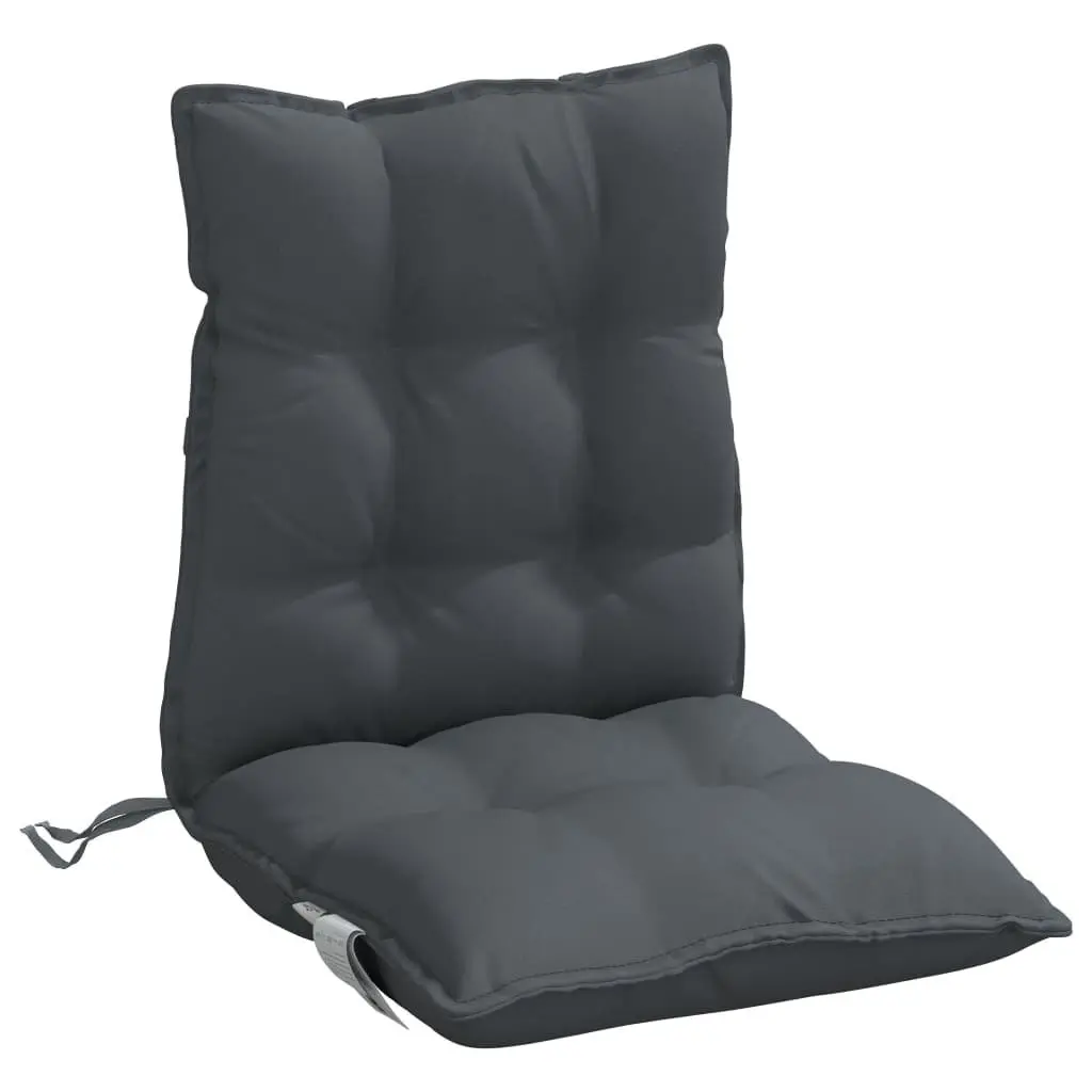 Lowback Chair Cushions 2 pcs Anthracite Oxford Fabric Outdoor Garden Patio Seat