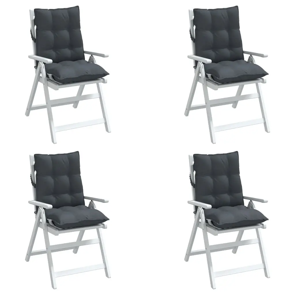 Low Back Chair Cushions 4 Piece Anthracite Oxford Fabric Outdoor Indoor Seating