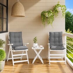 Comfortable Lowback Chair Cushions - Grey Oxford Fabric