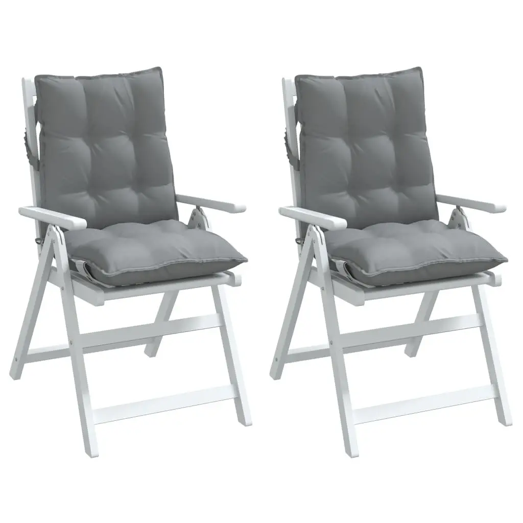 Lowback Chair Cushions Outdoor Garden Patio Seat Pad 2 Pieces Grey Oxford Fabric