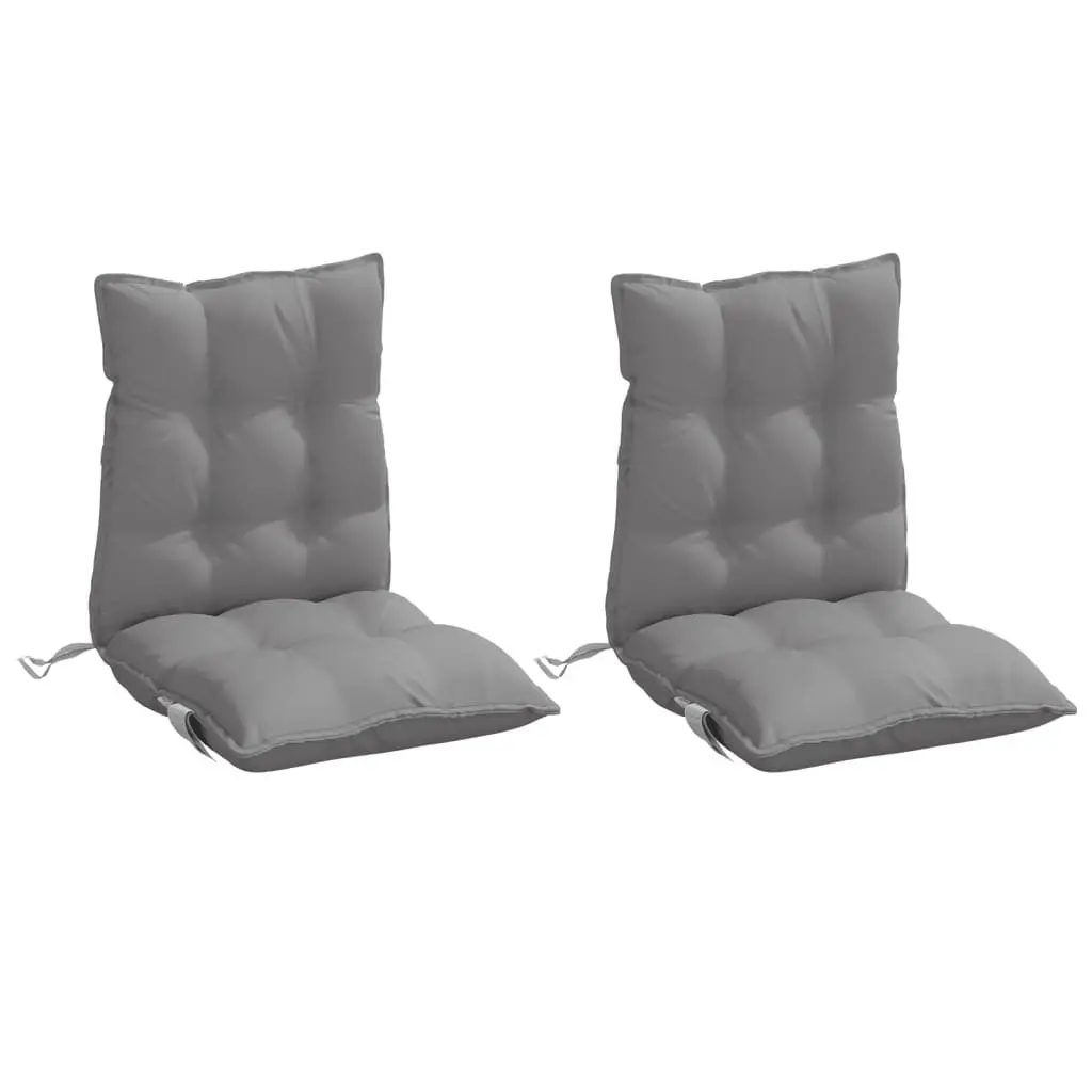 Lowback Chair Cushions Outdoor Garden Patio Seat Pad 2 Pieces Grey Oxford Fabric