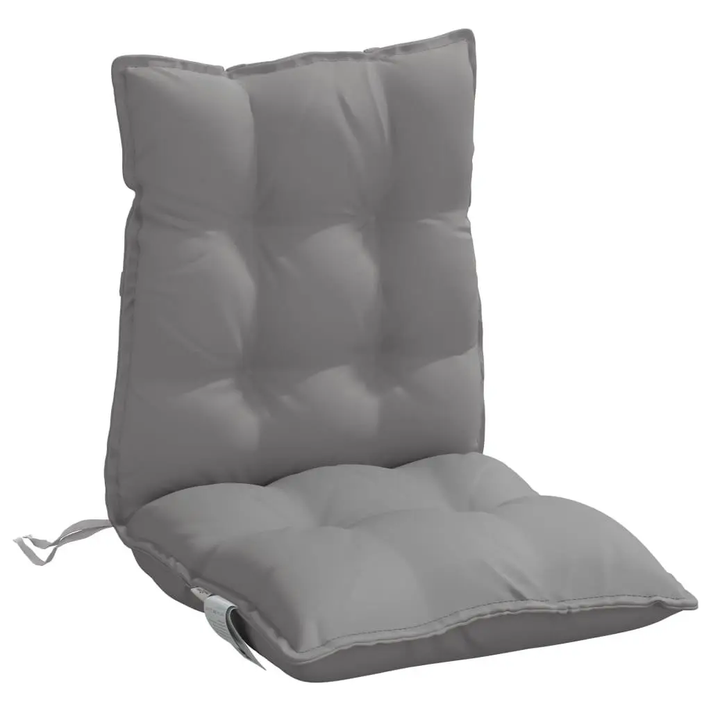 Lowback Chair Cushions Outdoor Garden Patio Seat 4 Piece Set Grey Oxford Fabric