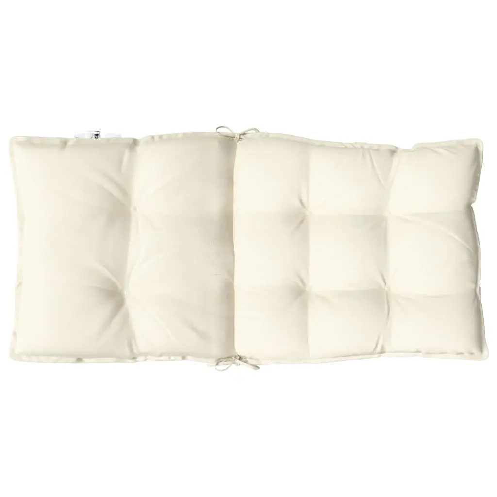 Lowback Chair Cushions Outdoor Garden Patio Seat Pad 6 Piece Cream Oxford Fabric