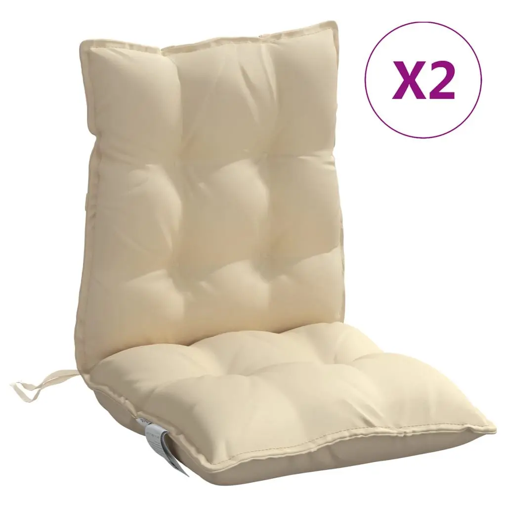 Lowback Chair Cushions Outdoor Indoor 2 Pieces Beige Oxford Fabric