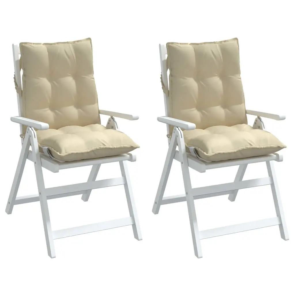 Lowback Chair Cushions Outdoor Indoor 2 Pieces Beige Oxford Fabric