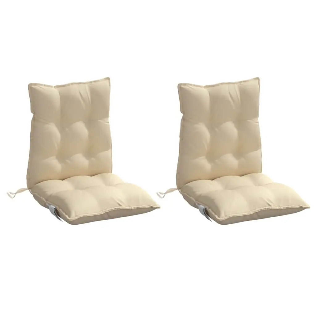 Lowback Chair Cushions Outdoor Indoor 2 Pieces Beige Oxford Fabric