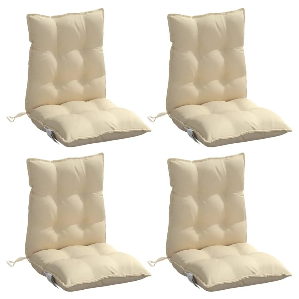 Lowback Chair Cushions Outdoor Garden Patio Seat Pad 4 pcs Beige Oxford Fabric