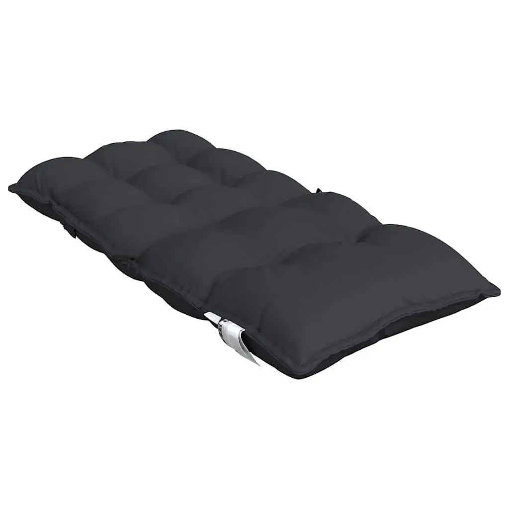 Lowback Chair Cushions Outdoor Seat Pad 2 pcs Black Oxford Fabric