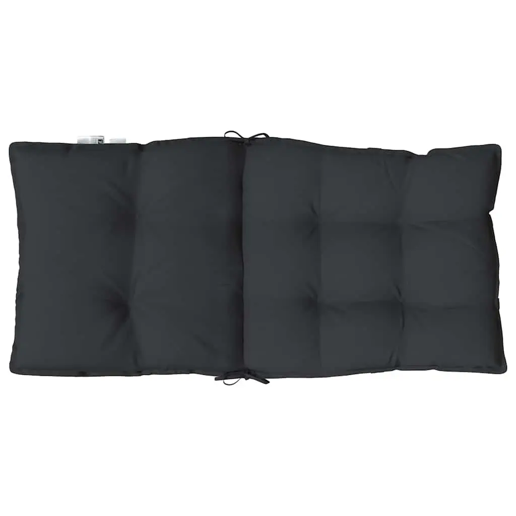 Lowback Chair Cushions Outdoor Seat Pad 2 pcs Black Oxford Fabric