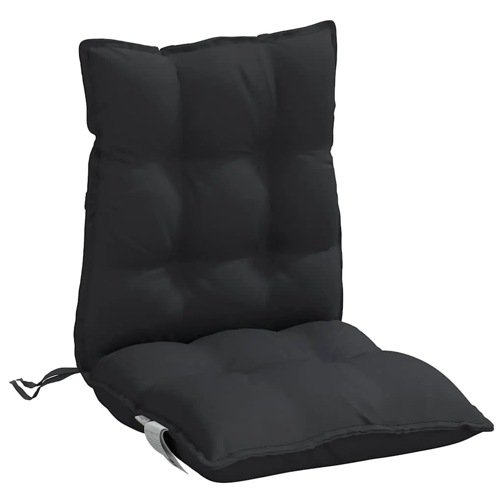 Lowback Chair Cushions Outdoor Garden Patio Seat 4 Pieces Black Oxford Fabric