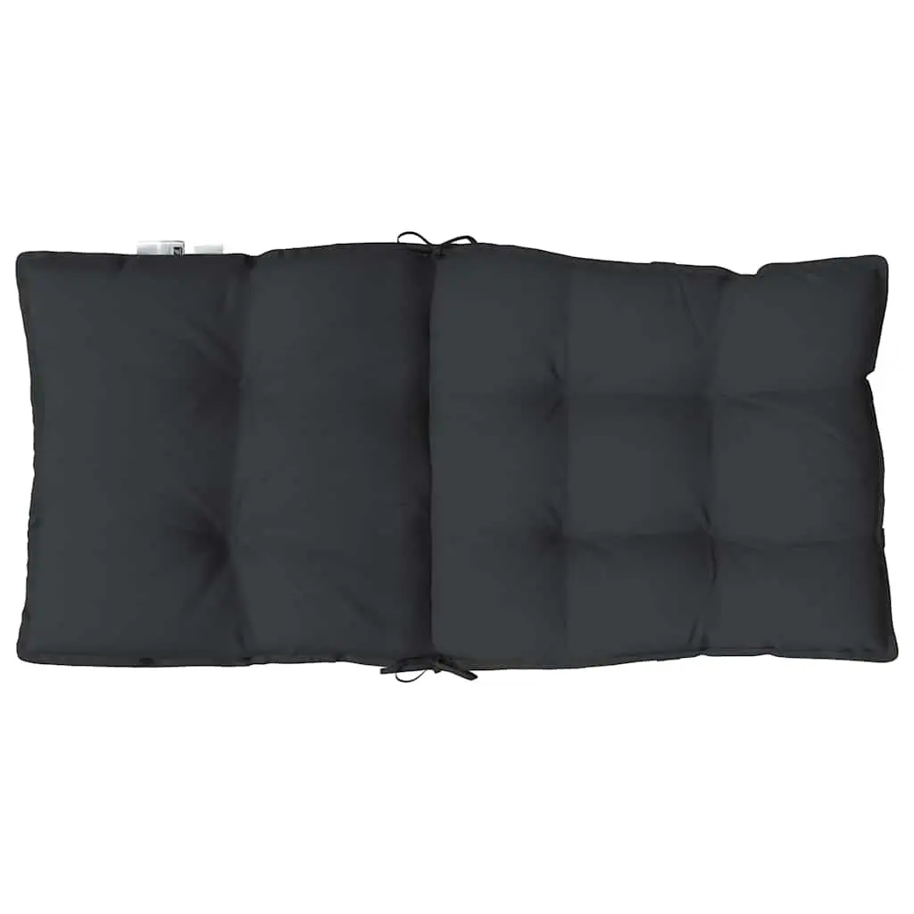 Lowback Chair Cushions Outdoor Garden Patio Seat Pads 6 Pack Black Oxford Fabric