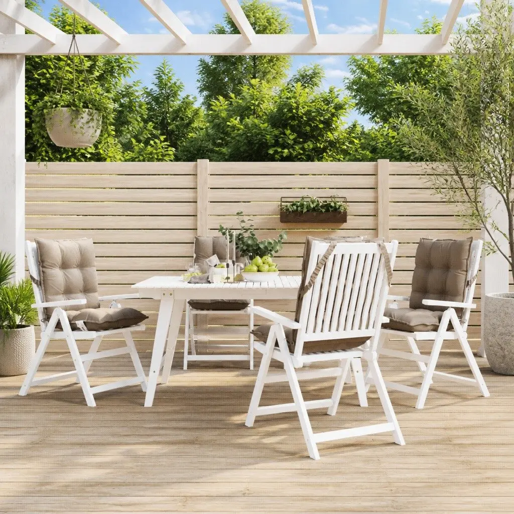 Lowback Chair Cushions Outdoor Garden Patio Seat 4 Pieces Taupe Oxford Fabric