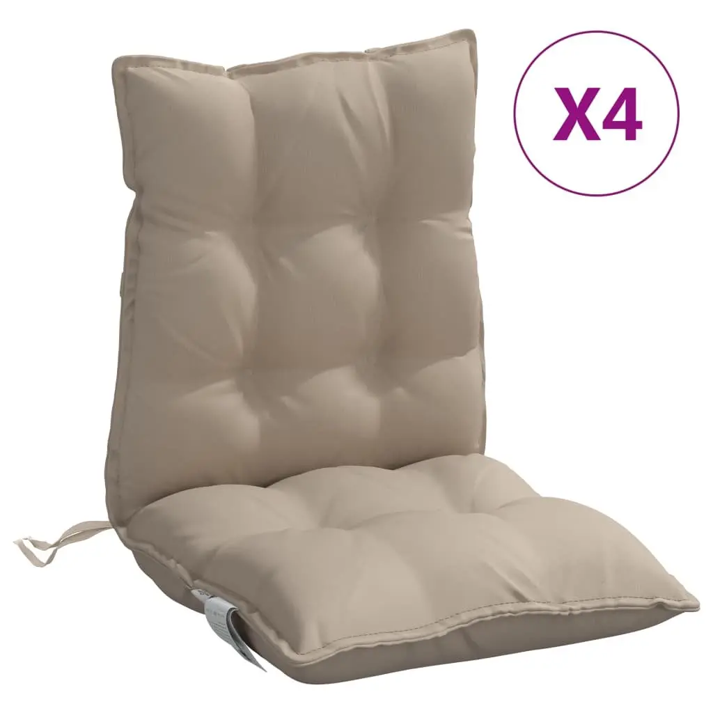 Lowback Chair Cushions Outdoor Garden Patio Seat 4 Pieces Taupe Oxford Fabric
