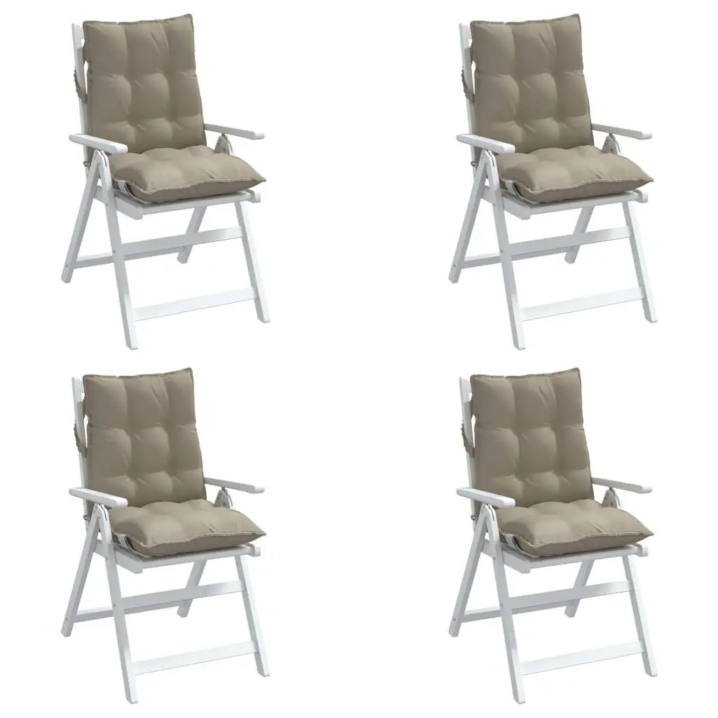 Lowback Chair Cushions Outdoor Garden Patio Seat 4 Pieces Taupe Oxford Fabric