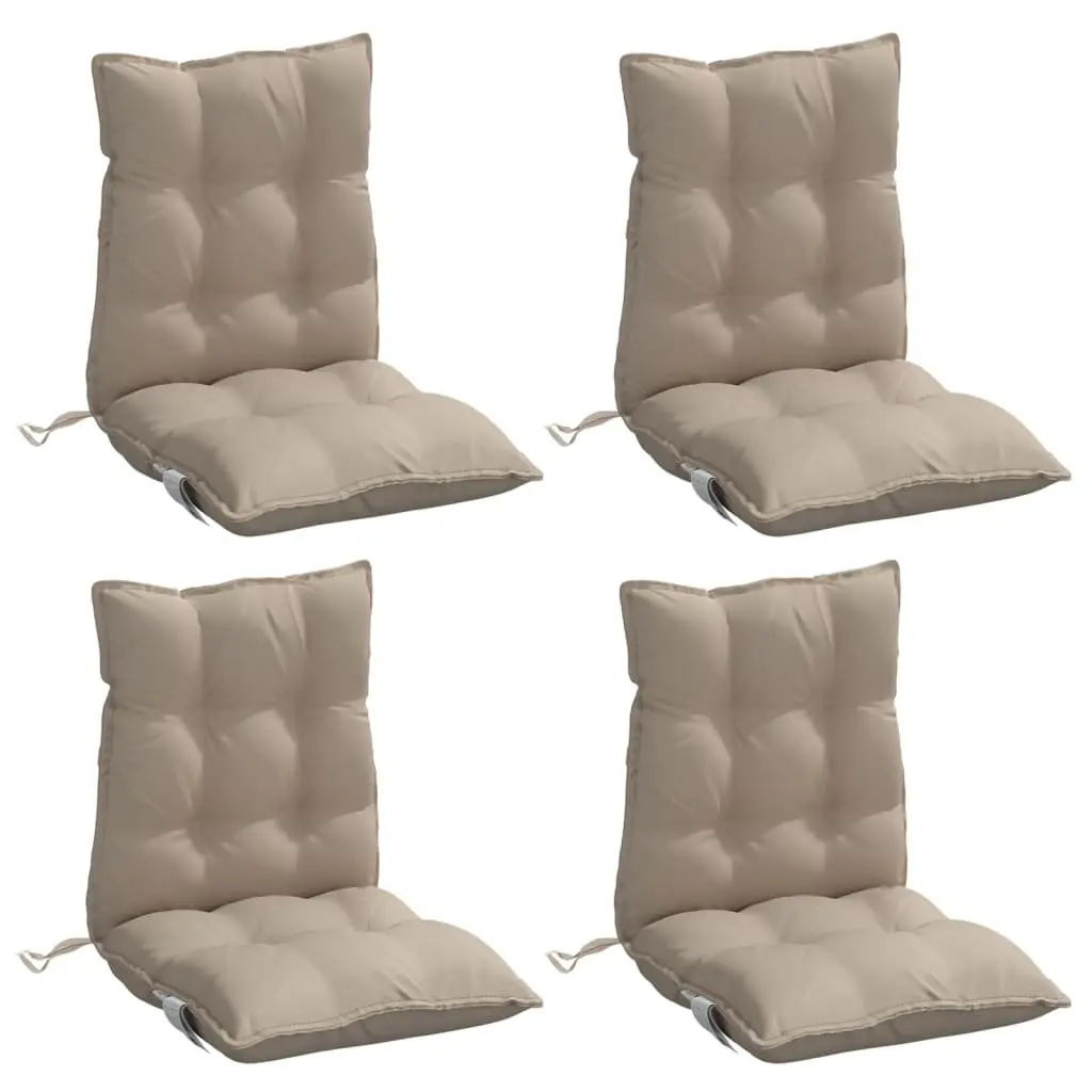 Lowback Chair Cushions Outdoor Garden Patio Seat 4 Pieces Taupe Oxford Fabric